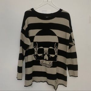 1X distressed sweater rayon black/ tan Iron Fist